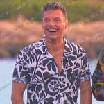 Ryan Seacrest’s black and white printed shirt on American Idol