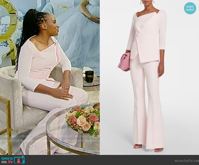 Safiyaa Lilian crêpe top worn by Dr. Michelle Ogunwole on Tamron Hall Show