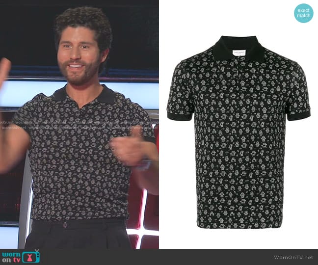 Saint Laurent Robot-print Polo Shirt worn by Dan Smyers on The Voice