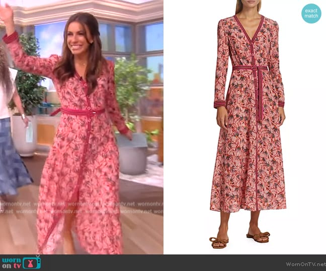 Saloni Lea Silk Floral Long-Sleeve Midi Dress worn by Alyssa Farah Griffin on The View