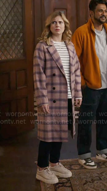 WornOnTV: Sam’s pink plaid coat on Ghosts | Rose McIver | Clothes and ...