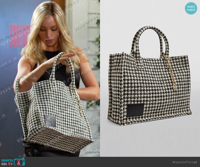 Sandro Tweed Tote Bag Large worn by Theresa Donovan (Emily O'Brien) on Days of our Lives