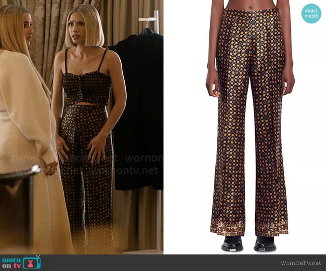 Cora’s printed pants on American Horror Story Delicate