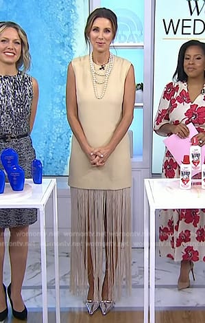 Sarah Eggenberger's beige frinte dress on Today