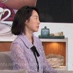 Sara Jane Ho’s lavender lace top and skirt set on The Talk