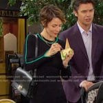 Sarah’s black contrast trim knit dress on Days of our Lives