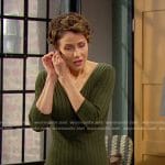 Sarah’s green ribbed knit dress on Days of our Lives