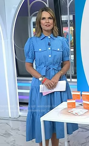 Savanah's blue stripe shirtdress on Today