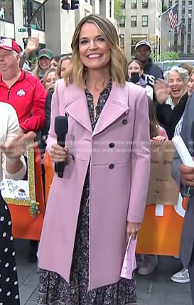 Savannah's pink double breasted coat on Today