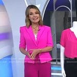 Savannah’s pink elbow sleeve blazer and wide-leg pants on Today