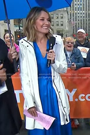 Savannah’s white raincoat on Today