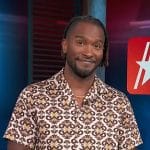 Scott’s printed shirt on Access Hollywood