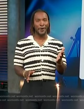 Scott’s stripe shirt on Access Hollywood