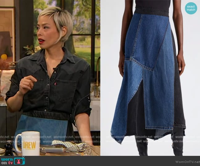 Sea Elena Denim Baggy Skirt worn by Pilar Valdes on The Drew Barrymore Show