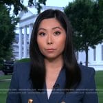 Selina Wang’s navy blazer with gold buttons on Good Morning America