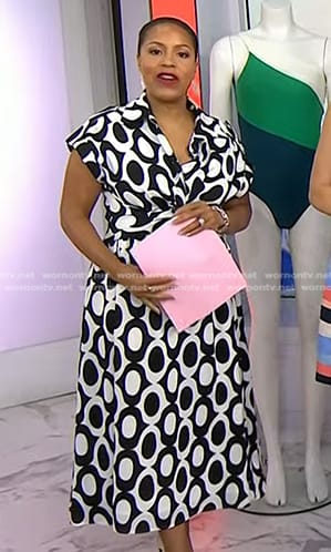 Sheinelle's geometric print dress on Today