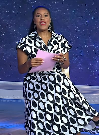 Sheinelle’s geometric print dress on Today