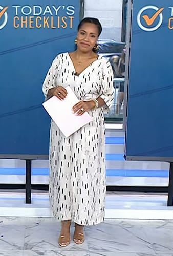 Sheinelle's white print dress on Today