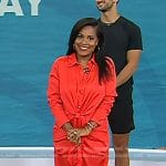 Sheinelle’s red tie front shirtdress on Today