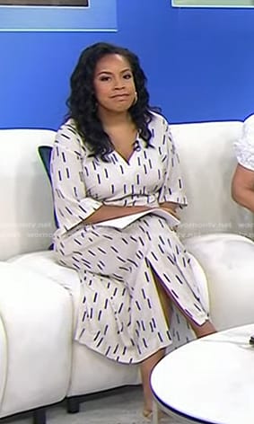 Sheinelle’s white print dress on Today