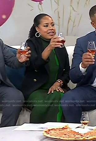Sheinelle's green turtleneck dress on Today