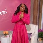 Sherri’s pink pleated shirtdress on Sherri