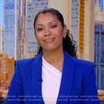 Shirleen’s blue shawl collar blazer on Good Morning America