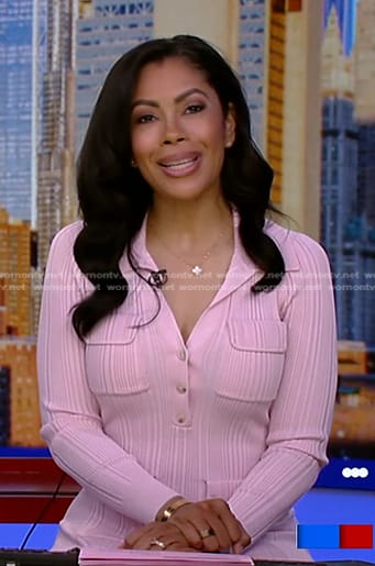 Shirleen's pink ribbed knit dress on Good Morning America