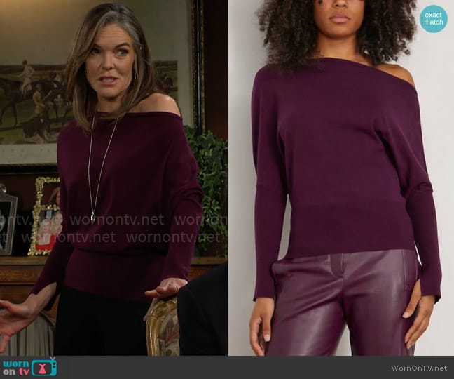 Simkhai Lavina Sweater worn by Diane Jenkins (Susan Walters) on The Young and the Restless