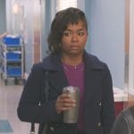 Simone's navy jacket with gold buttons on Greys Anatomy