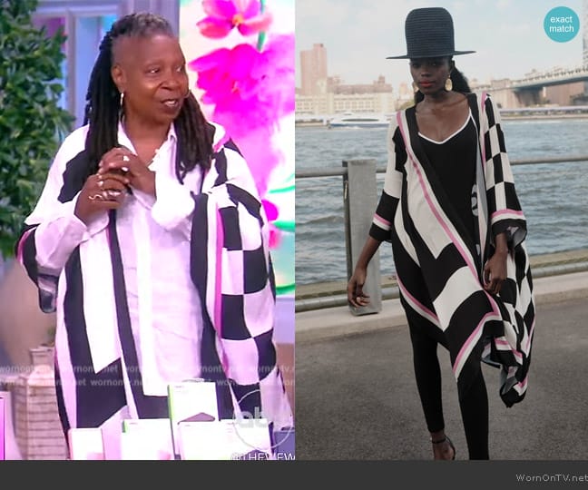 S. McGee Collection Check It Out Kimono worn by Whoopi Goldberg on The View