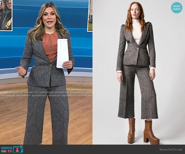 Smythe Box-Pleat Wool Knit Blazer and Wide Leg Culottes worn by Erin McLaughlin on Today