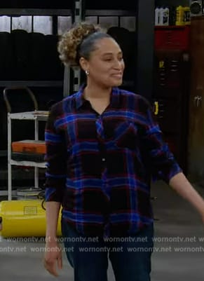 Sofia's plaid shirt on The Upshaws