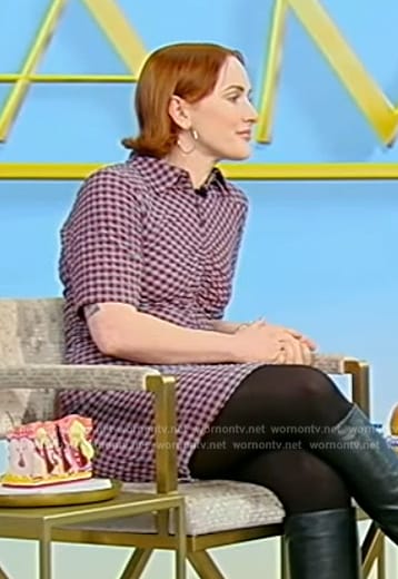 Sofie Pavitt's gingham check dress on Tamron Hall Show