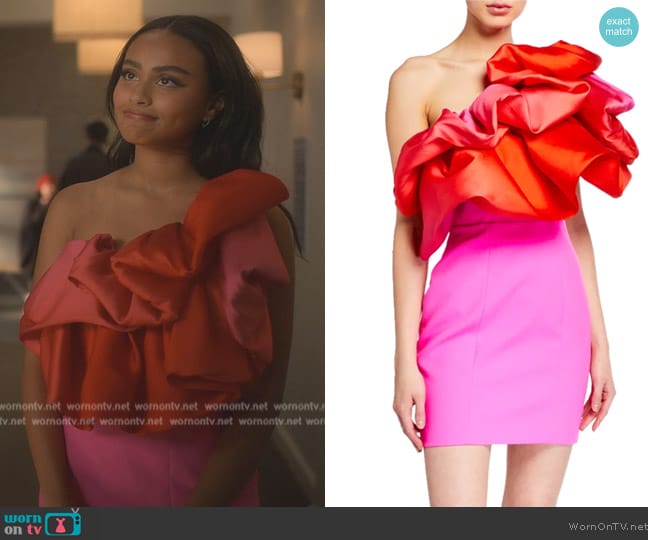 Solace London Finley Ruffle Mini Dress worn by Kiela (Daniella Perkins) on Grown-ish