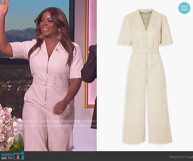 Stella McCartney Cropped belted faux leather jumpsuit worn by Janelle James on The Jennifer Hudson Show