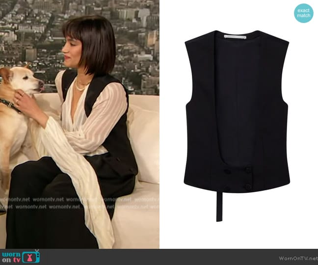 Stella McCartney Wool tuxedo vest worn by Sofia Boutella on The Drew Barrymore Show