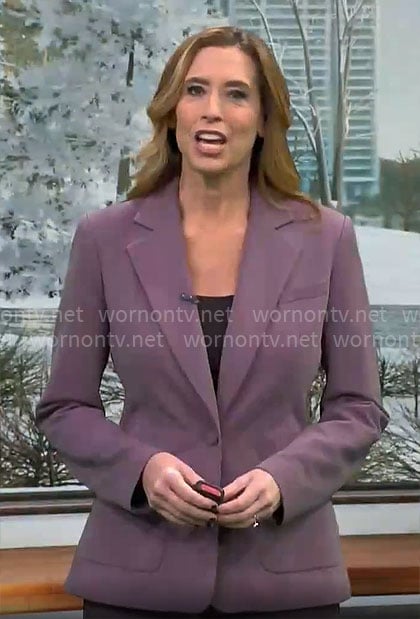 Stephanie Abrams' purple suit on CBS Mornings