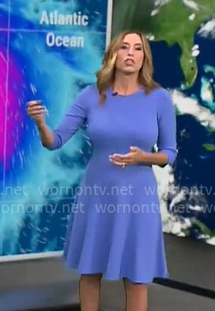 Stephanie Abrams's light blue flared dress on CBS Mornings