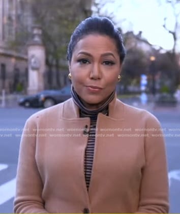 Stephanie’s camel knit blazer on Good Morning America