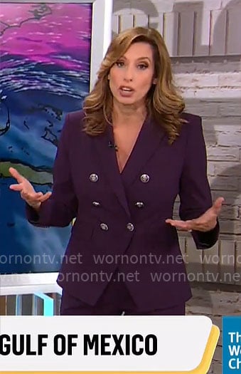 Stephanie Abrams' dark purple suit on CBS Mornings