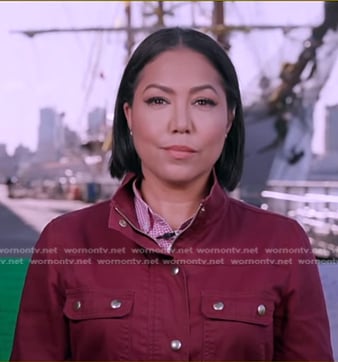 Stephanie's red utility jacket on Good Morning America