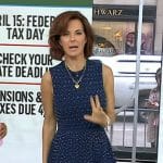 Stephanie Ruhle’s navy floral print flare dress on Today