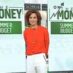 Stephanie Ruhle's white piping cropped pants on Today