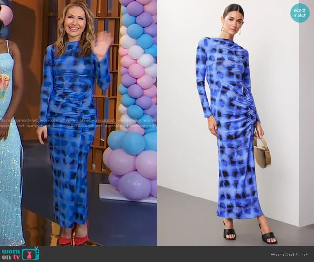 Suboo Shibori Ruched Dress worn by Lori Bergamotto on Good Morning America