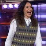 Sue Bird’s gray cashmere vest on The Kelly Clarkson Show