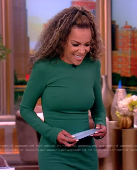 Sunny's green long sleeve dress on The View