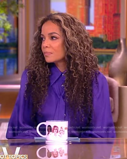 Sunny’s purple puff sleeve blouse on The View