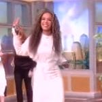 Sunny’s white long sleeve dress on The View