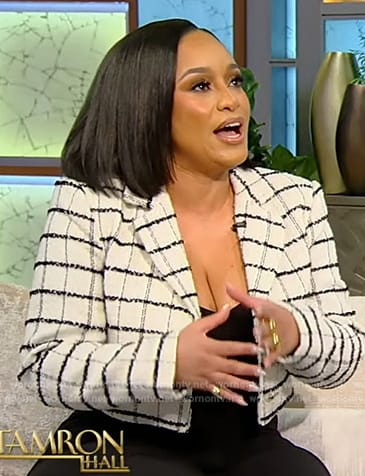 Tahiry Jose's white check blazer on Tamron Hall Show